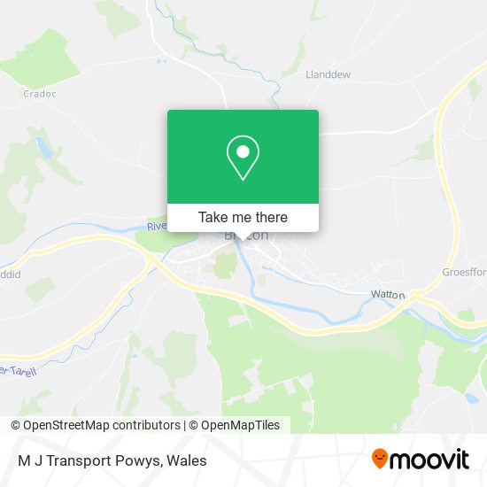 M J Transport Powys map