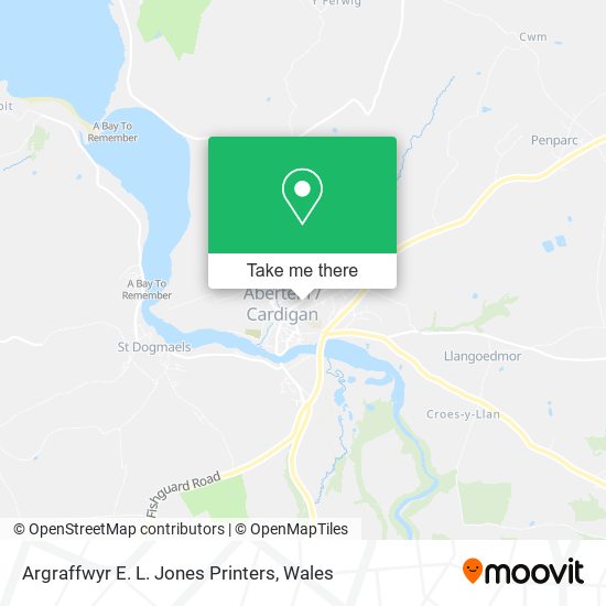 Argraffwyr E. L. Jones Printers map