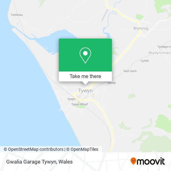 Gwalia Garage Tywyn map