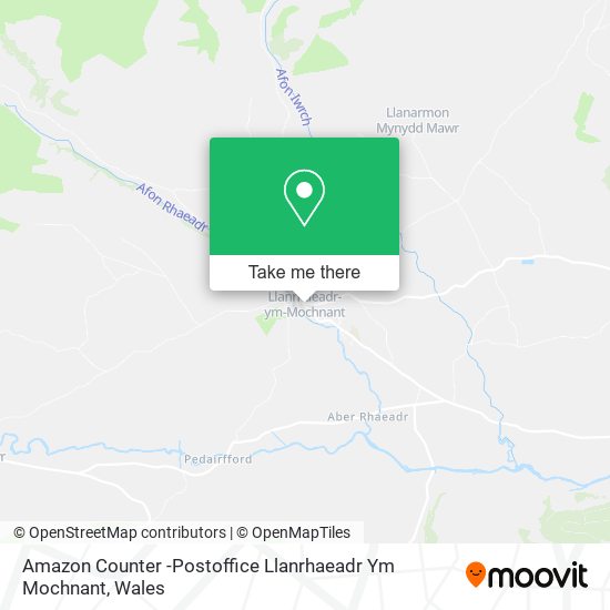 Amazon Counter -Postoffice Llanrhaeadr Ym Mochnant map