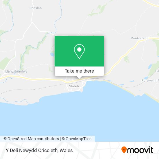 Y Deli Newydd Criccieth map