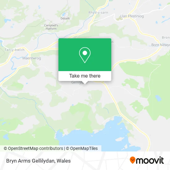 Bryn Arms Gellilydan map