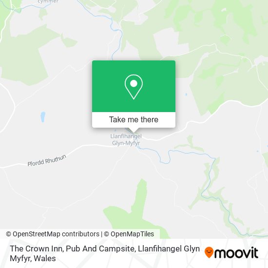 The Crown Inn, Pub And Campsite, Llanfihangel Glyn Myfyr map