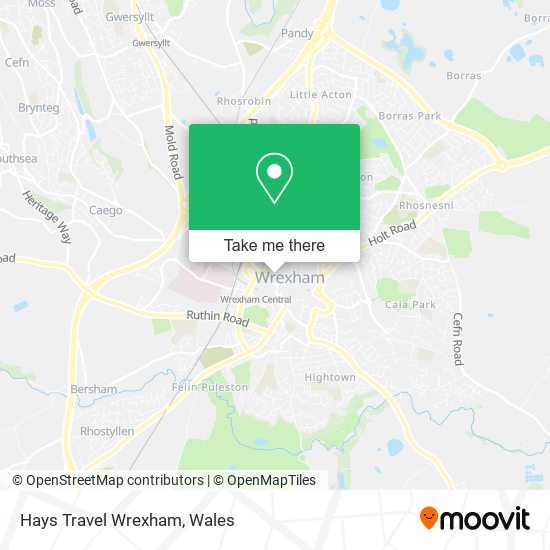 Hays Travel Wrexham map
