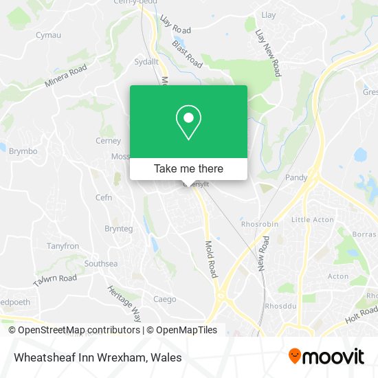 Wheatsheaf Inn Wrexham map