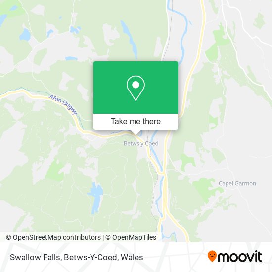 Swallow Falls, Betws-Y-Coed map