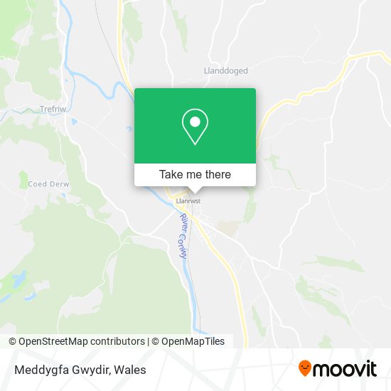Meddygfa Gwydir map