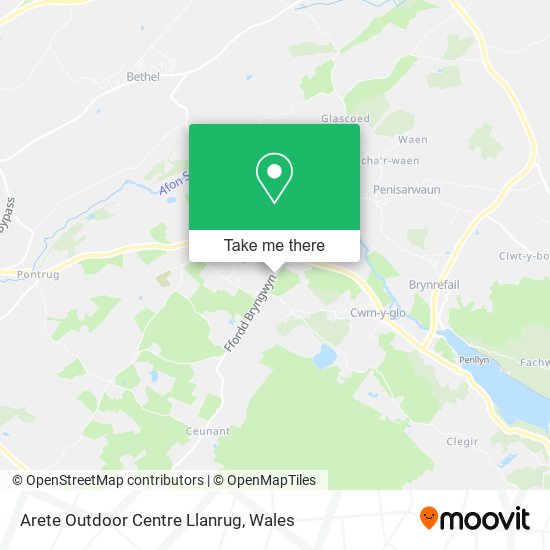 Arete Outdoor Centre Llanrug map