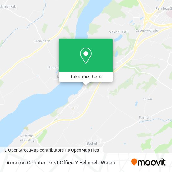 Amazon Counter-Post Office Y Felinheli map