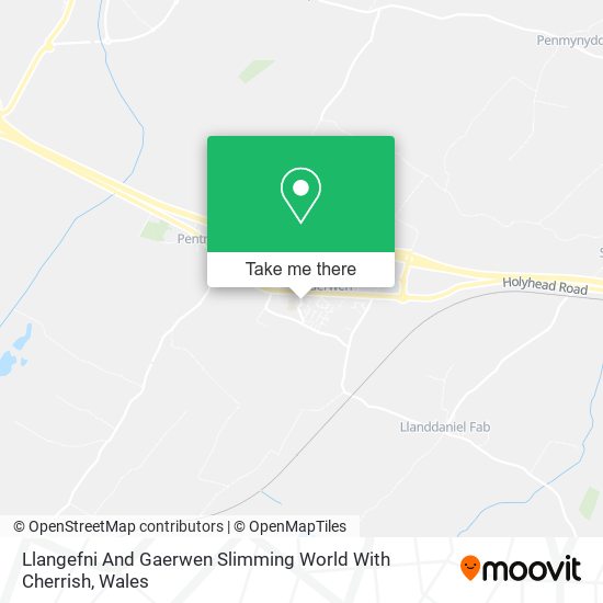 Llangefni And Gaerwen Slimming World With Cherrish map