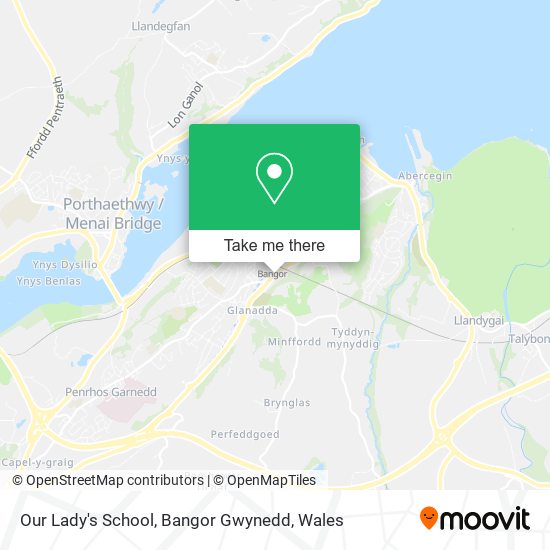 Our Lady's School, Bangor Gwynedd map