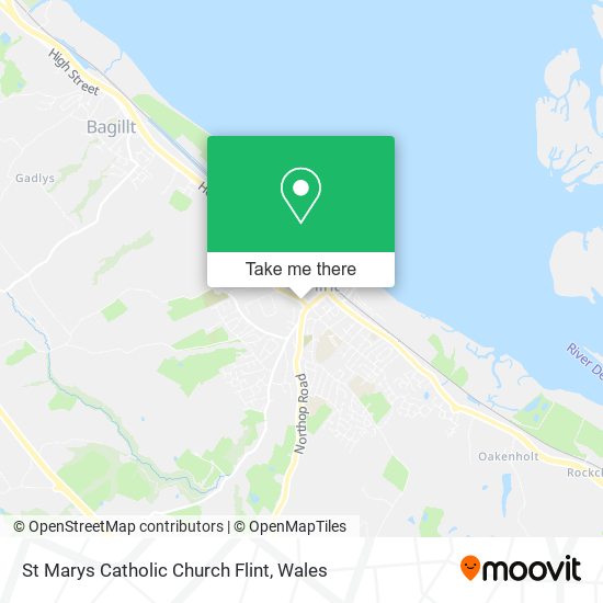 St Marys Catholic Church Flint map