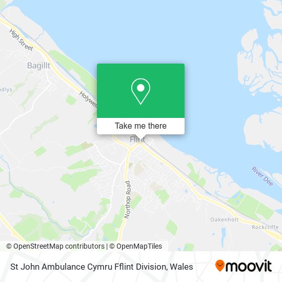 St John Ambulance Cymru Fflint Division map