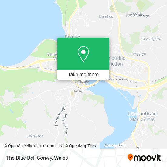 The Blue Bell Conwy map