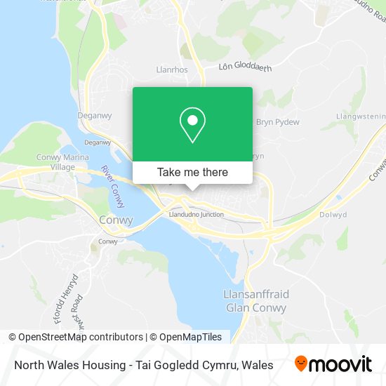 North Wales Housing - Tai Gogledd Cymru map