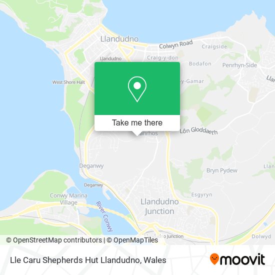 Lle Caru Shepherds Hut Llandudno map