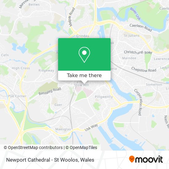 Newport Cathedral - St Woolos map