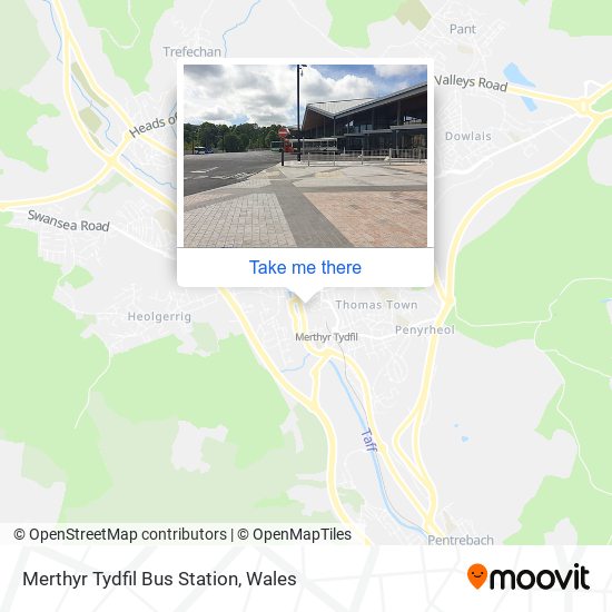 Merthyr Tydfil Bus Station map