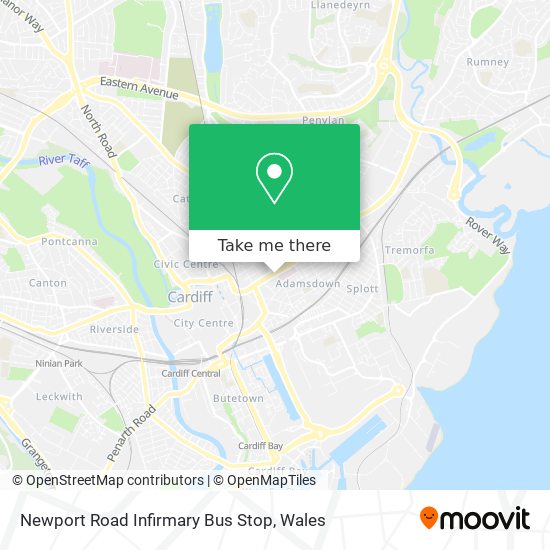 Newport Road Infirmary Bus Stop map