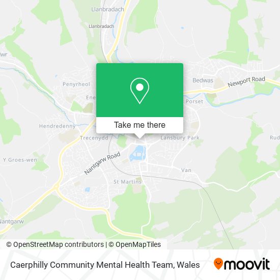 Caerphilly Community Mental Health Team map