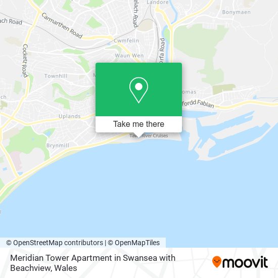 Meridian Tower Apartment in Swansea with Beachview map