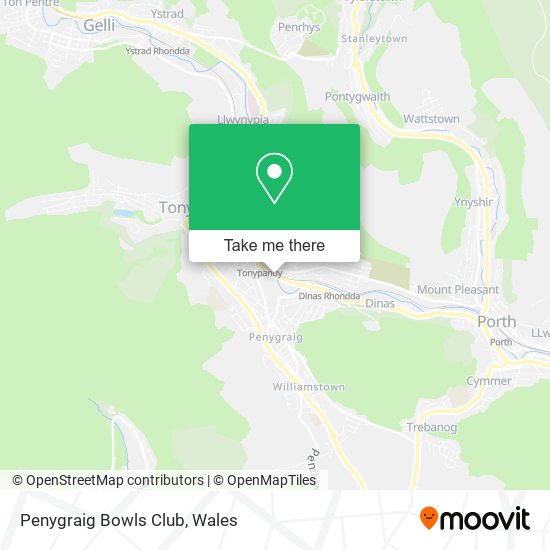 Penygraig Bowls Club map