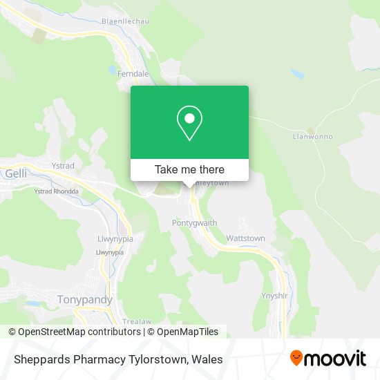 Sheppards Pharmacy Tylorstown map