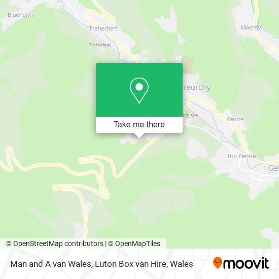 Man and A van Wales, Luton Box van Hire map