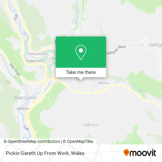 Pickin Gareth Up From Work map