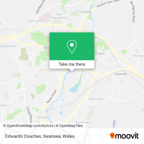 Edwards Coaches, Swansea map