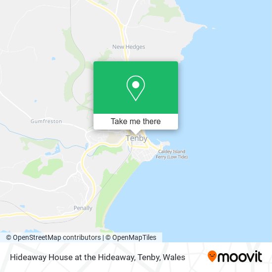 Hideaway House at the Hideaway, Tenby map
