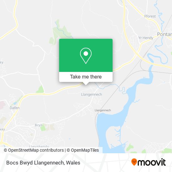 Bocs Bwyd Llangennech map