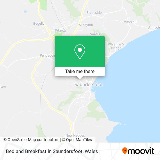 Bed and Breakfast in Saundersfoot map