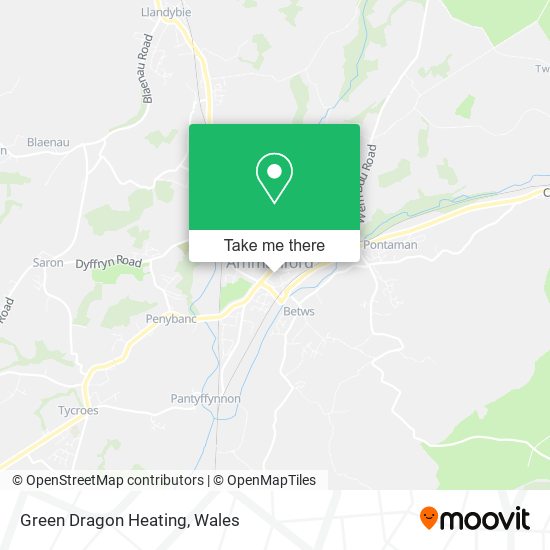 How to get to Green Dragon Heating in Carmarthenshire by bus or train?