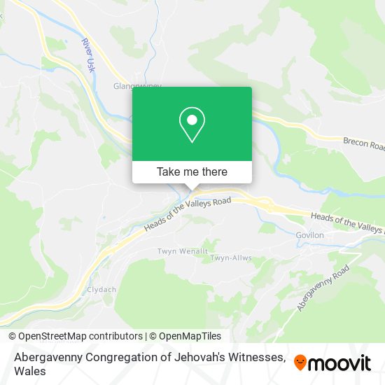 Abergavenny Congregation of Jehovah's Witnesses map