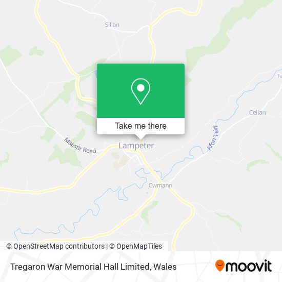 Tregaron War Memorial Hall Limited map