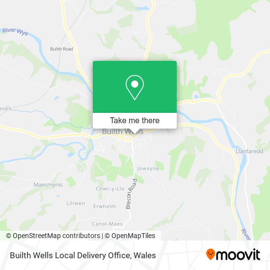 Builth Wells Local Delivery Office map
