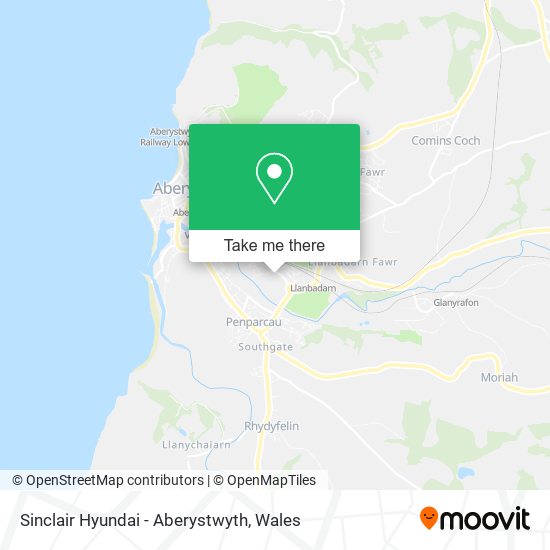 Sinclair Hyundai - Aberystwyth map