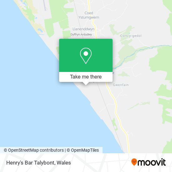 Henry's Bar Talybont map