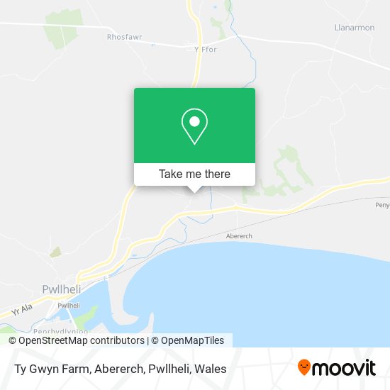 Ty Gwyn Farm, Abererch, Pwllheli map