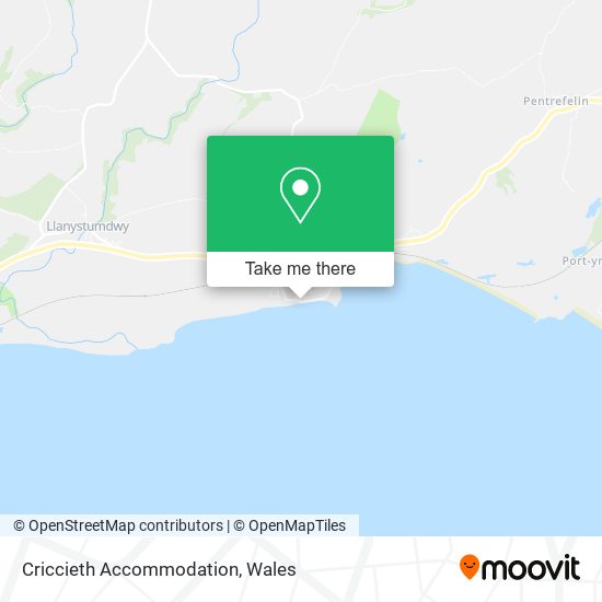 Criccieth Accommodation map