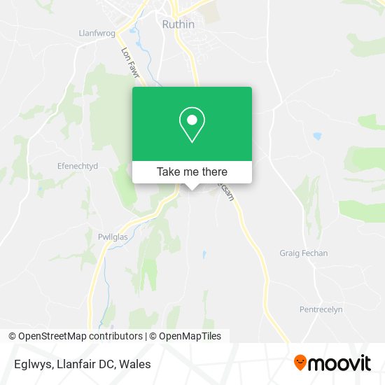 Eglwys, Llanfair DC map