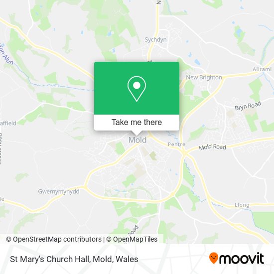 How to get to St Mary's Church Hall, Mold in Wales by bus?