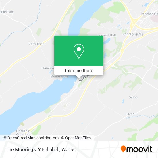 The Moorings, Y Felinheli map