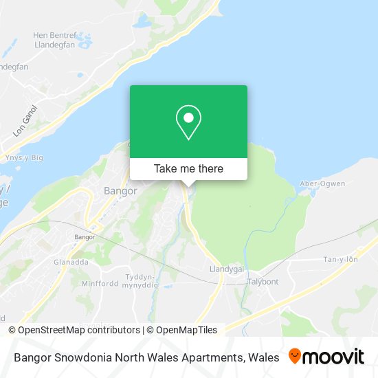 Bangor Snowdonia North Wales Apartments map