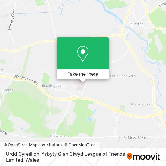 Urdd Cyfeillion, Ysbyty Glan Clwyd League of Friends Limited map