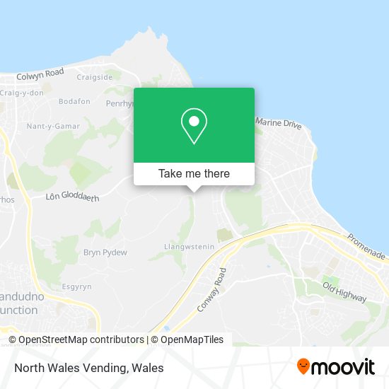 North Wales Vending map