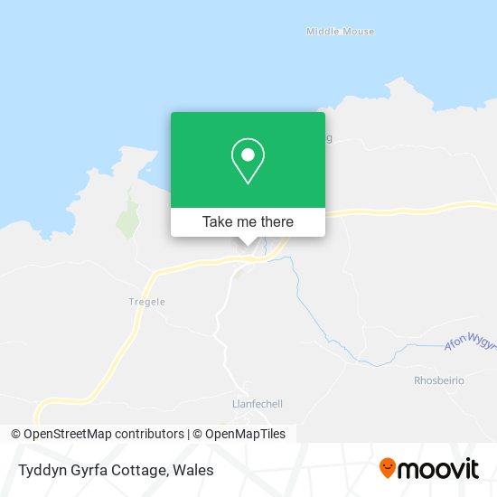 Tyddyn Gyrfa Cottage map
