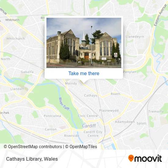 How to Get to Cathays Library in Cardiff by Bus or Train?