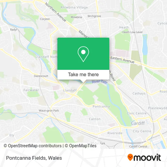 Pontcanna Fields map